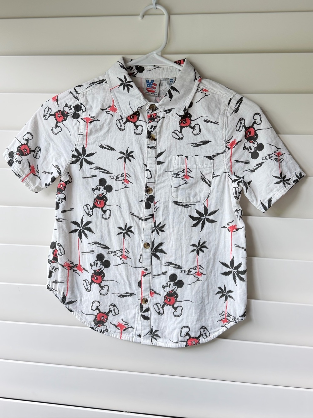 Mickey Mouse Palm Tree Button-Down Shirt, Youth